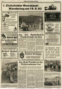 1. Eichsfelder Wanderland Wandertag am 19.10.1993