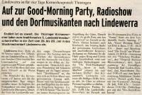 Auf zur Good-Morning Party, Radioshow und den Dorfmusikanten na Lindewerra
